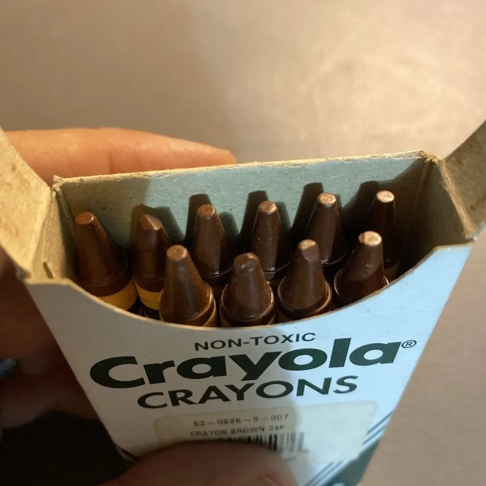 Lot 5 Vintage Crayola Binney Smith No 836 Bulk Crayons White Brown Gray Peach